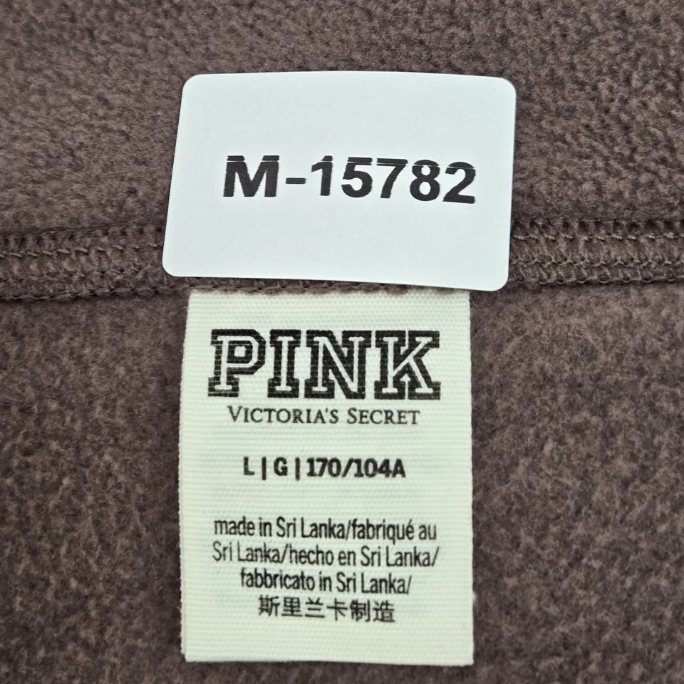Victoria's Secret ROSA Mujer Sudadera L Marrón Crop Polar Manga Larga Foto 2 de 4