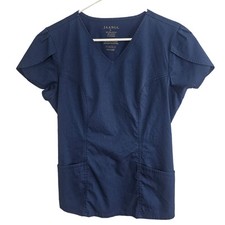 Jaanuu Scrubs Women L Navy Blue Jaanuu Scrub Top Short Sleeve Scrub Top Workwear