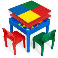 5 in 1 Kids Activity Table and Chair Set for Toddlers, Building Block, Craft ...
