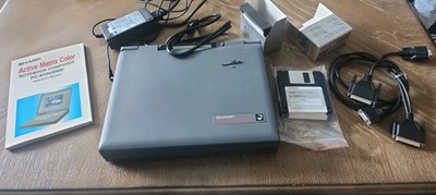 Sharp Active Matrix Color Notebook Computer PC-8700/8900 W/ Manual Drivers Cords