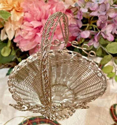 Vintage French Silver plated Wine Bottle Basket | eBay