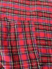 Scottish Tartan Plaid Red Green Flannel Fabric Reversible 39" W x 18" L SBTHYP