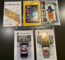 Bundle of 5 quilt patterns from our closed shop - applique with cotton  wool