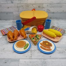 Vintage 80s Fisher Price Fun with Food Pack a Picnic Play Incomplete Set Extras