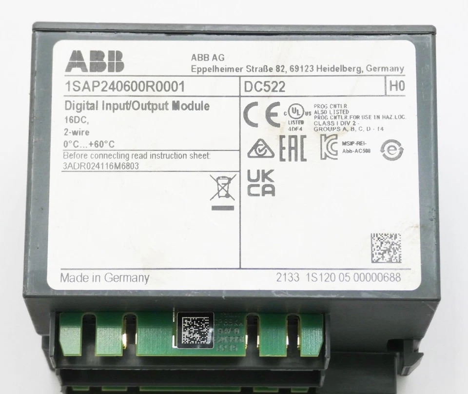 ABB DC522 1SAP240600R0001 E:H0 Digital I/O Module new in box - Image 2 of 4