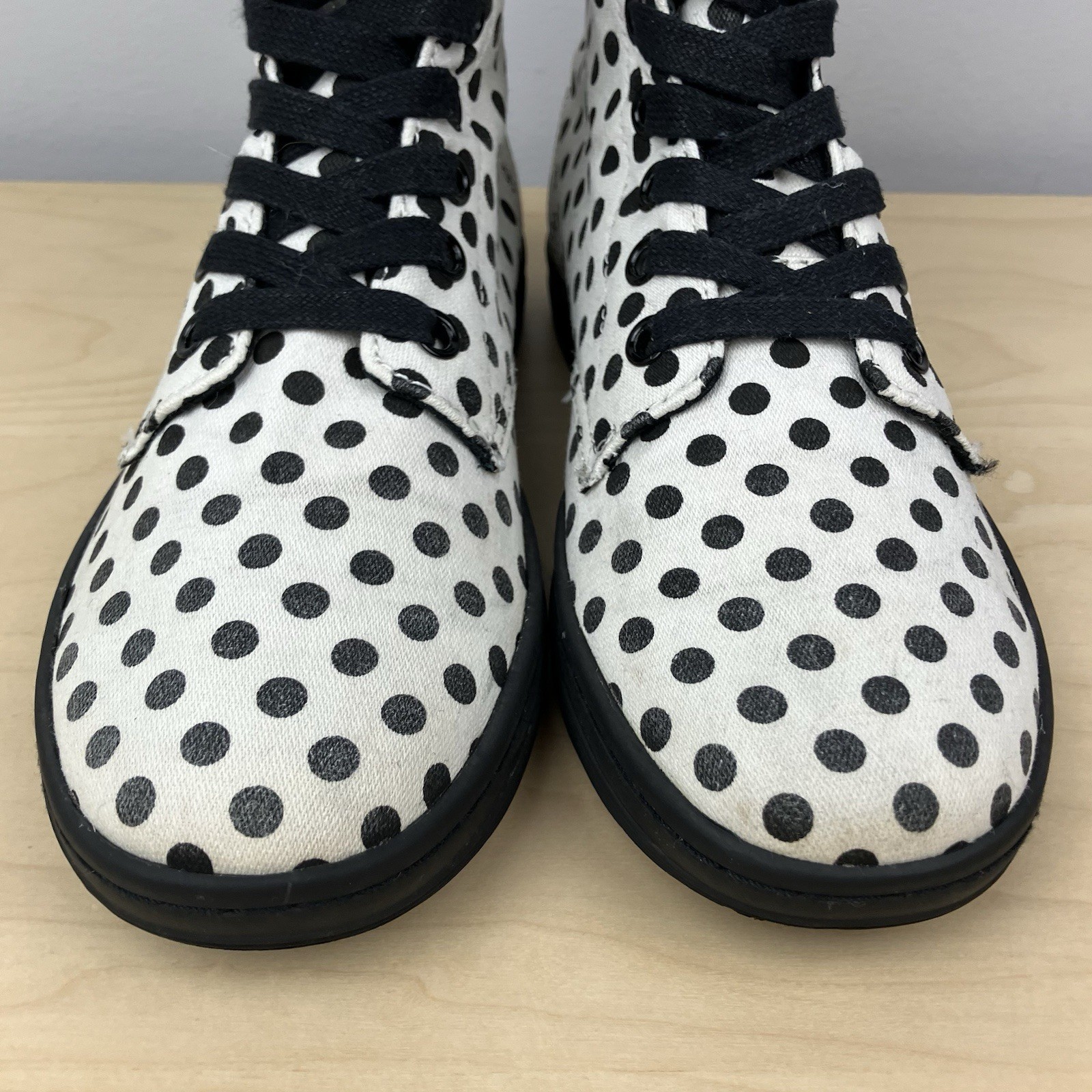 Dr. Doc Martens Women’s Size 5.0 Hackney Polka Dot High Top Boots White & Black thumbnail 5