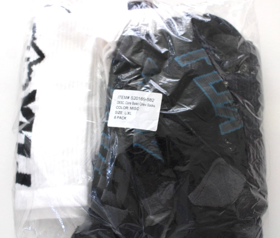 Meias Fox Racing Core Basic Crew pacote com 6 masculinas G/XL preto/cinza urze/vermelho - Imagem 3 de 4