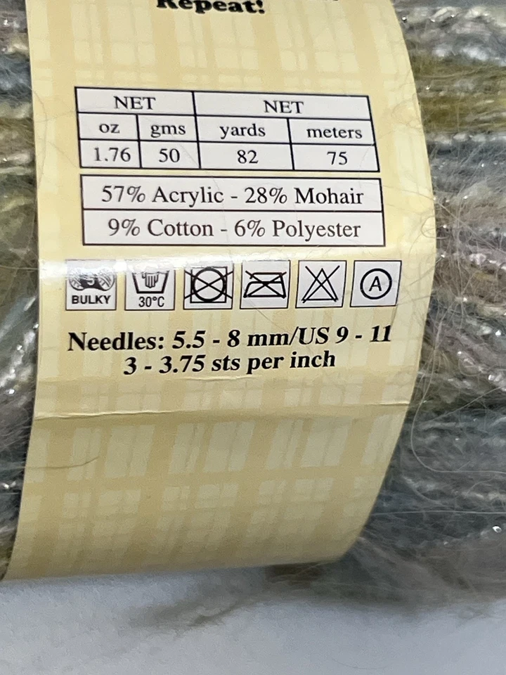 Универсальная пряжа GEM AURORA BOREALIS смесь акрила/мохера 1,75 унции ea. Набор из 4 - Изображение 4 из 4