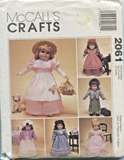 McCall's Sewing Pattern 2061 1999 Clothes for 18" Doll One Size Uncut/FF