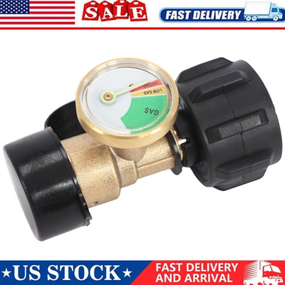 #ad #ad 1PC NEW Propane Tank Gauge Brass Adapter w Gas Pressure Level Meter Indicator $12.25