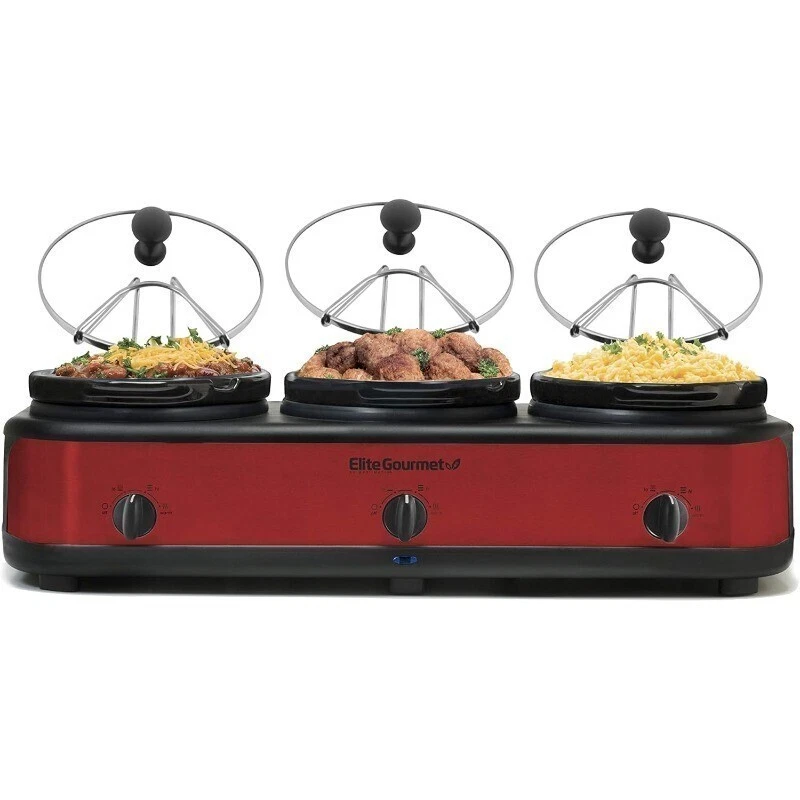 Slow Cooker Buffet Server Adjustable Temp Dishwasher-Safe Oval Ceramic Pots New