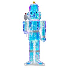 4FT Large Light-Up Giant Nutcracker Christmas Decor, Prismatic Iridescent Nut...