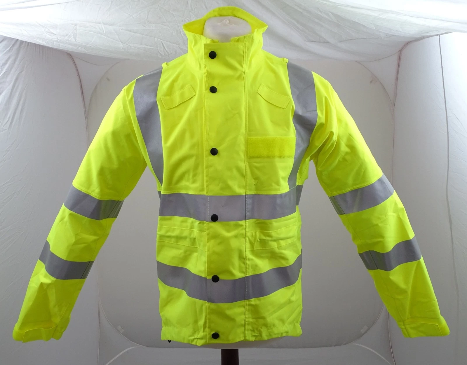 Hi Vis Cycling Jacket Waterproof With Scooped Back & Reflective Tape HVCC01A