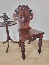 Sedia da sala vittoriana XIX secolo in mogano intagliato spedizione disponibile
