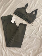 Alo ensemble sport yoga Kaki XL 2 pièces legging taille haute + soutien-gorge