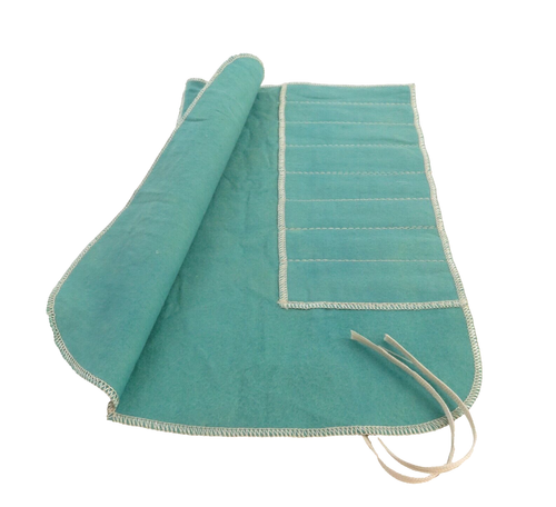 Vintage Birks anlaufgeschützt Silberbesteck Aufbewahrungsrolle - 8 Schlitze, 6,75" x 8,5" blau - Bild 2 von 6