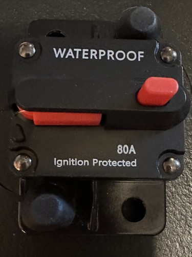 Young Marine 80a Circuit Breaker for Boat Trolling with Manual Reset Water Proof - Picture 2 of 4