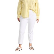 Spanx Womens Pants M Medium Petite Slim Straight Pull On Classic White 20372Q