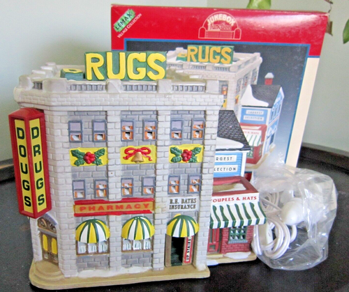 Lemax Jukebox Junction Christmas Village Drugs Apothecary Pharmacy Building Box