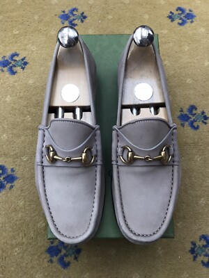 Gucci Halbschuhe Leder Schuhe Horsebit 1953 Beige Leder Herren UK 6 US 6,5 EU 40,5