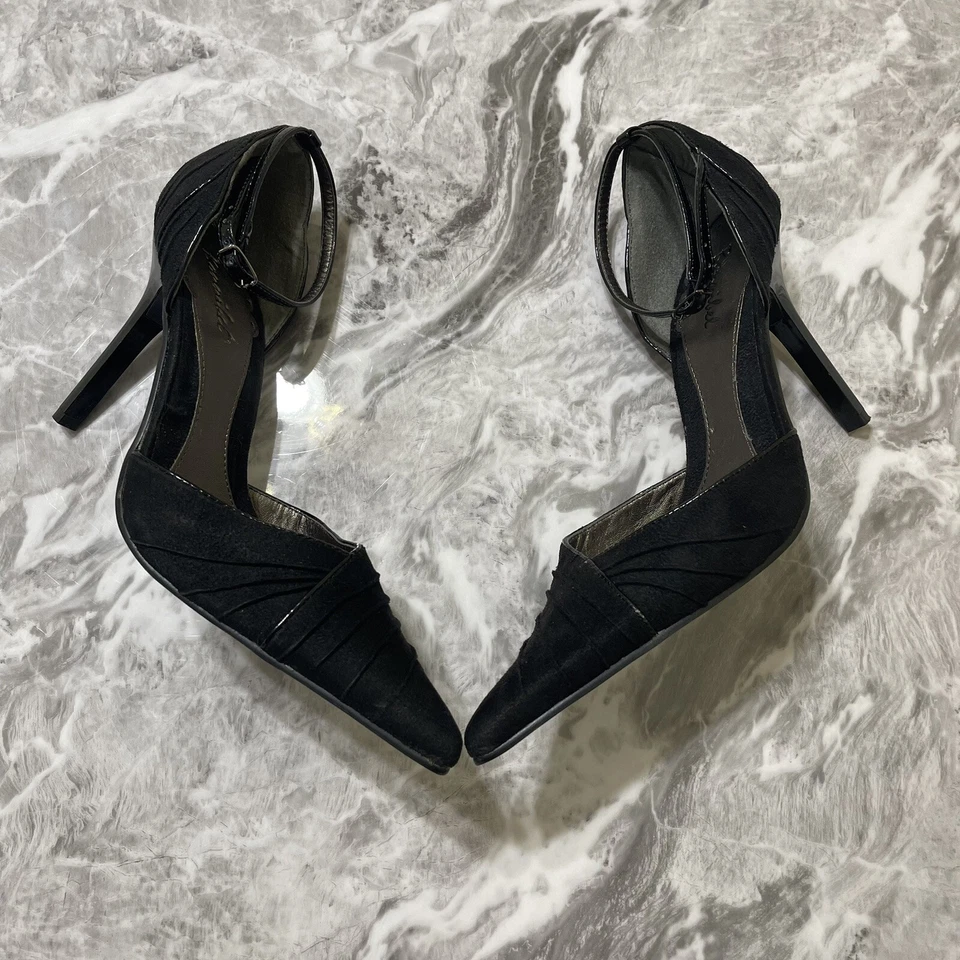 Zapatos de tacón Bonnibel para mujer con correa al tobillo negros de suade talla 7,5 Foto 4 de 4