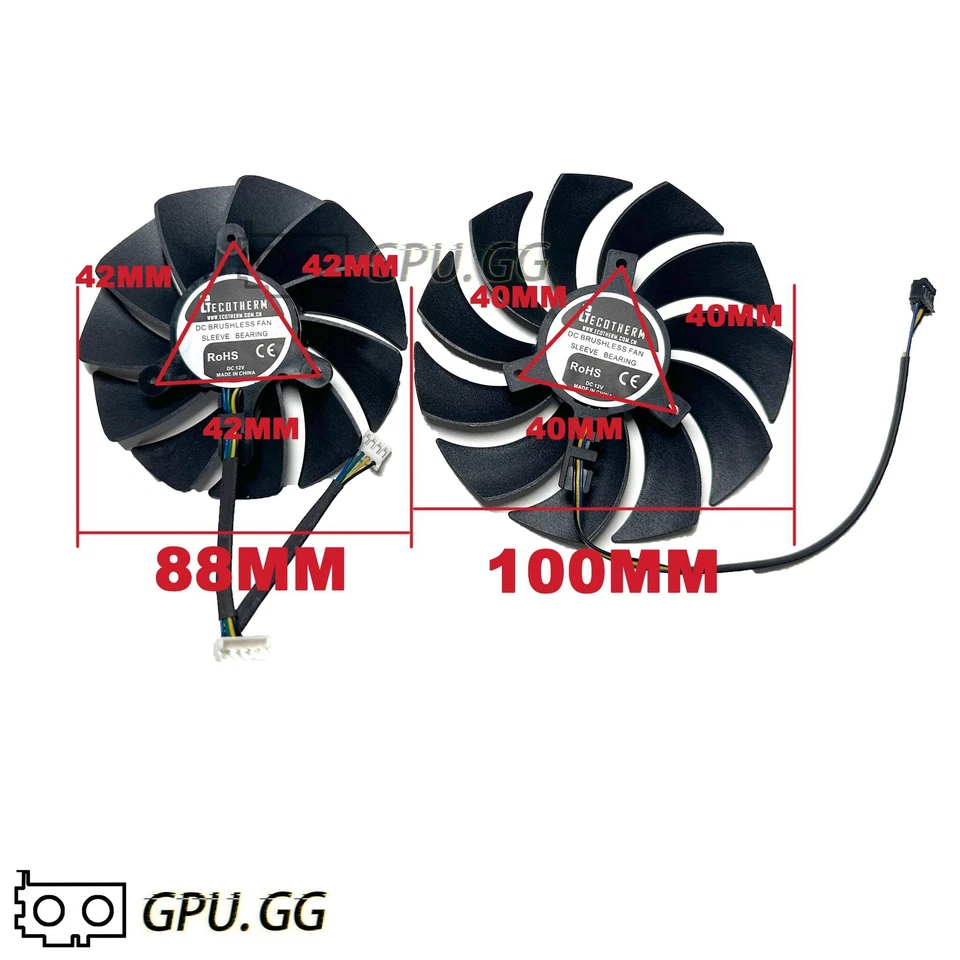 Zotac RTX 3060 /Ti AMP RTX 3070 Twin Edge Replacement Fans GA92S2U GAA8S2U - Image 2 of 4