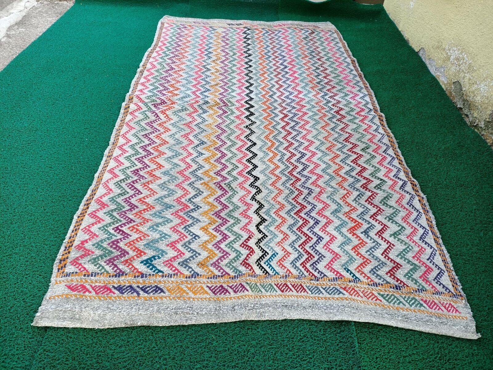 Hand woven turkish area rug 5'2x9'3 ft home living  oushak carpet,flat weave rug