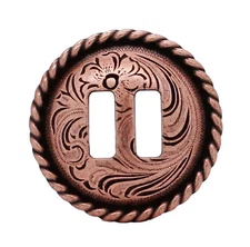 Antique Copper Slotted Rope Edge Concho 1" 3484-10S