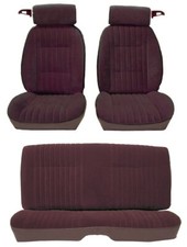 81-88 Monte Carlo SS Seat Cover Set WITH Belt Guides - BURGUNDY - VELOUR W/VINYL