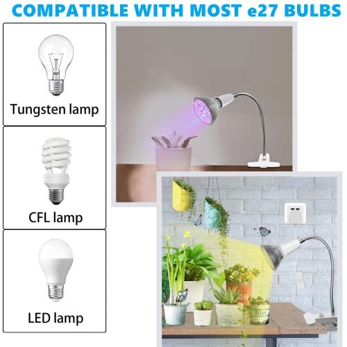 Clip on Light Bulb Holder Clip Desk Lamp Holder Clip Desk Lamp E27 Bulb