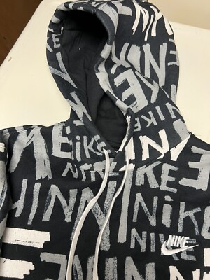 Nike Pull Over Hoodie Sweater w/all over Print DA0061-010 Men sz Med. Brand  New | eBay UK
