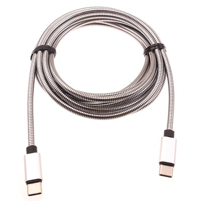 Type-C to USB-C 6ft Metal PD Cable Charger Cord Power Wire Sync for Cell Phones