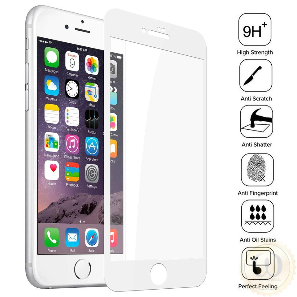 For iPhone 8 7 6S 6 Plus SE 2020 2022 FULL COVER Tempered Glass Screen Protector - Image 4 of 4