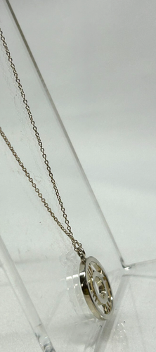 Tiffany & Co. Atlas medallion Circle Pendant Necklace 15.5'' Silver 925 w/Pouch - Picture 7 of 12