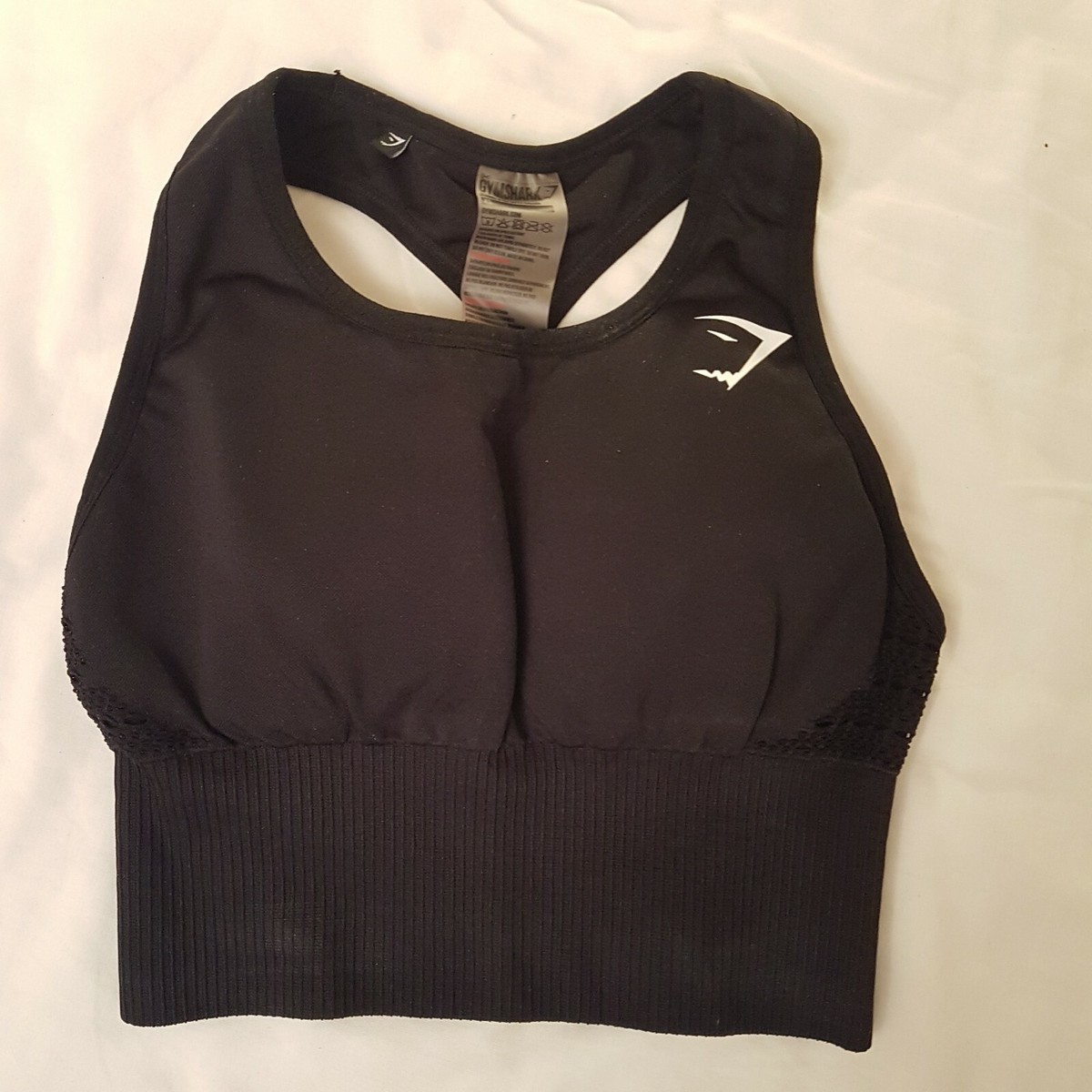 Gymshark Energy Seamless Crop Vest XS (Black) UK