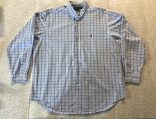 Ralph Lauren Classic Fit Button Up Blue and White Check Men  s Size 18 / XXL