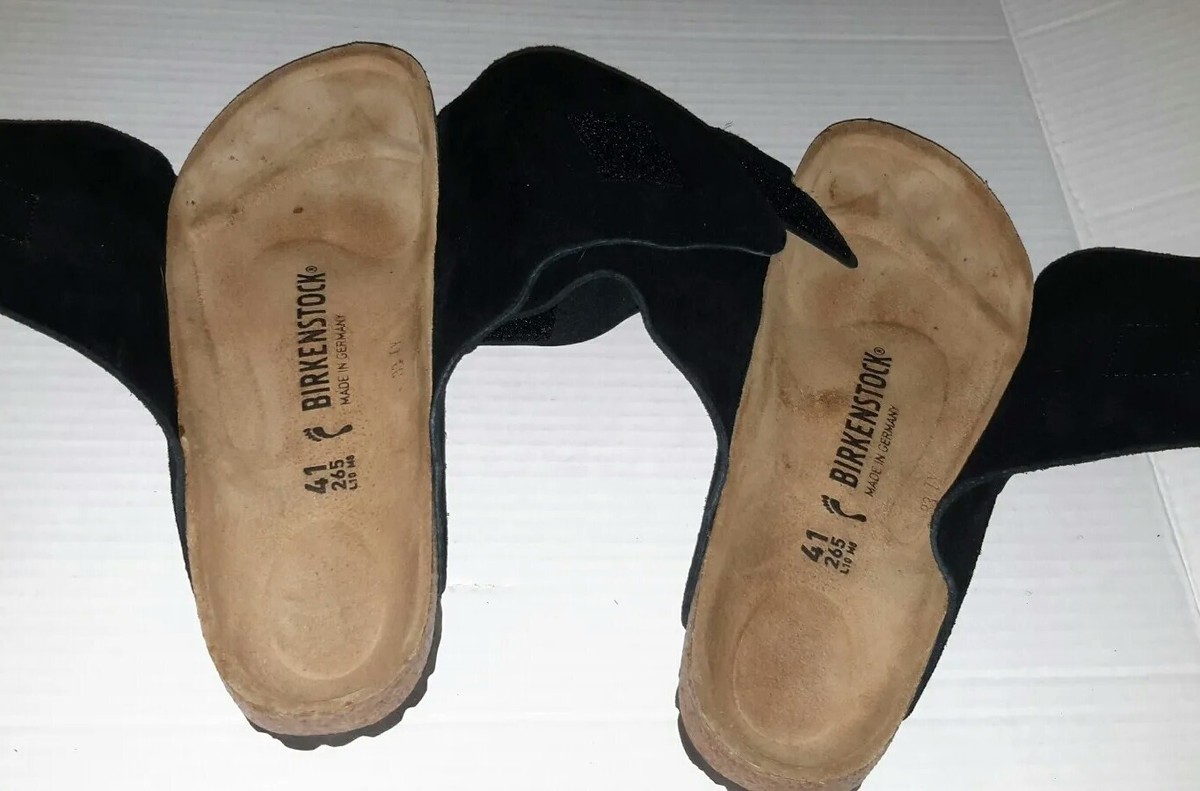 Women's BIRKENSTOCK Black Kyoto Suede Sandals Size 41 L10M8