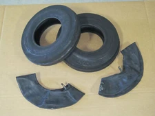 2 4.00X8 TRI-TREAD FRONT TIRES + INNER TUBES TRACTOR GARDEN FARM HAY TEDDER