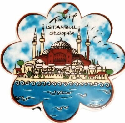 Trivet Ceramic Traditional Iznik Turkish Instanbul Turkiye Scalloped Souvenir
