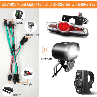 E-bike 36V-48V 50Lux High-Lumen Scheinwerfer/Rücklicht Blinker Horn Schalter Kit