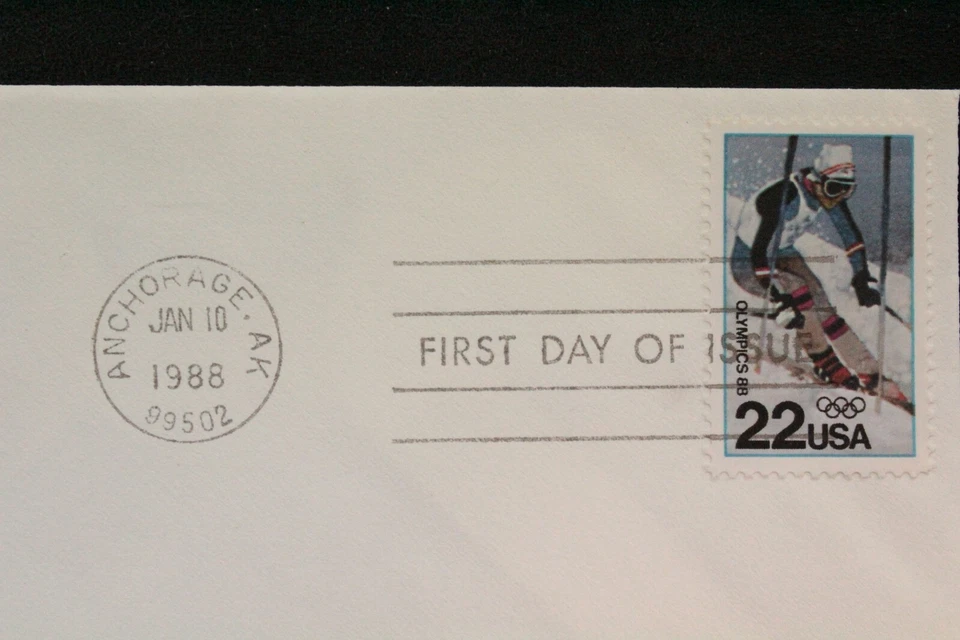 USPS FDC #2369 – 1988 22c Winter Olympics Downhill Skiing ArtCraft ST928 - Image 2 of 3