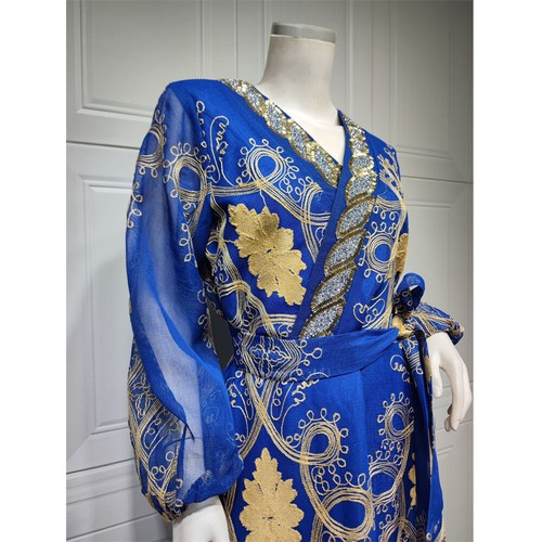 Evening Abaya Women Muslim Maxi Dress Jilbab Islamic Embroidery Kaftan Gown Arab - Bild 34 von 36