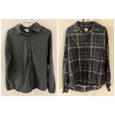 Carbon 2 Cobalt Lot Of 2 Men s Size Medium Casual Shirts Long Sleeve Cotton