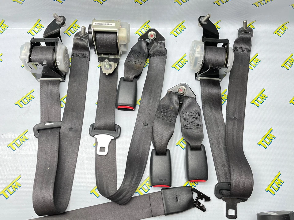 07-08 Juego completo de cinturón de seguridad Acura TL NEGRO asiento delantero trasero izquierdo derecho 2007 2008 OEM Foto 3 de 4