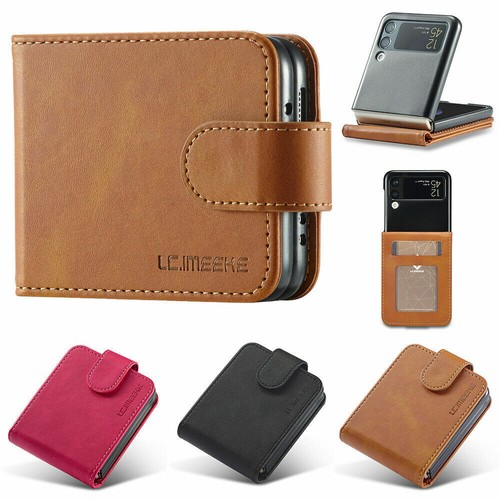 Classic Leather Shockproof Case Wallet Cover For Samsung Galaxy Z Flip 3 4 5 6 7 - Picture 5 of 46