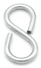 Hanging Closed Style S Hook- Zinc Plated Steel Chain & Rope Fitting -Select Size