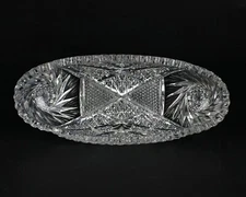 American Brilliant Wallenstein Mayer Cut Celery Dish, Antique c.1911 ABP 10 5/8"