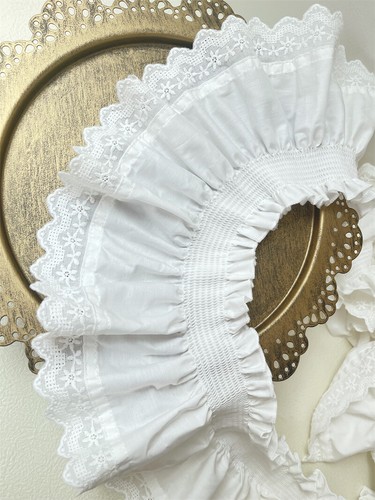 14cm Wide Ruffle Lace Trim Pleated Elastic Ribbon DIY Sewing Material By Meter - Picture 7 of 13