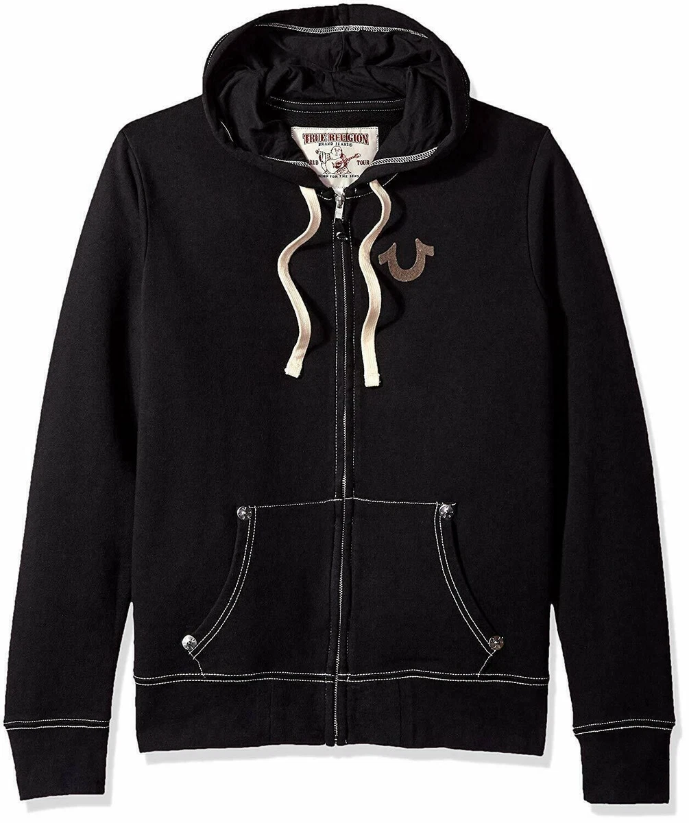 NWT True Religion Menu0026#039;s Flocked Buddha Logo Full Zip Up Hoodie  Sweatshirt XL | eBay