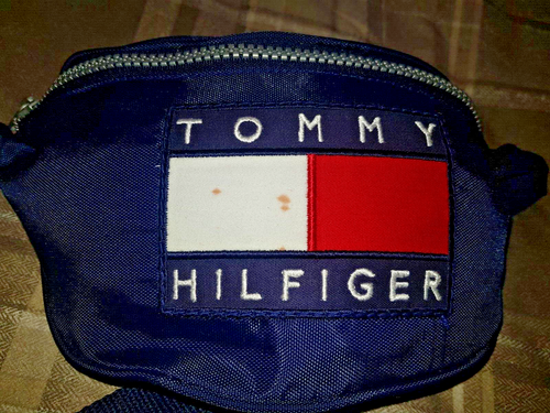 Vintage 1990s TOMMY HILFIGER Navy Bum Bag/Fanny Pack/Cross Body Travel/Waist Bag - Picture 2 of 10